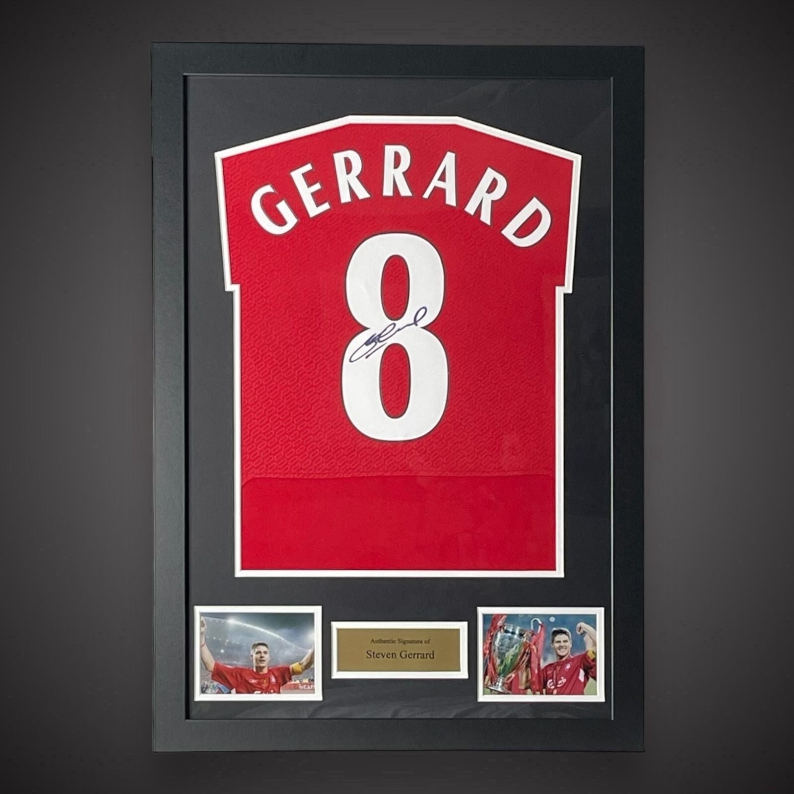 Steven Gerrard Hand Signed And Framed Liverpool Football Shirt £275 With COA0