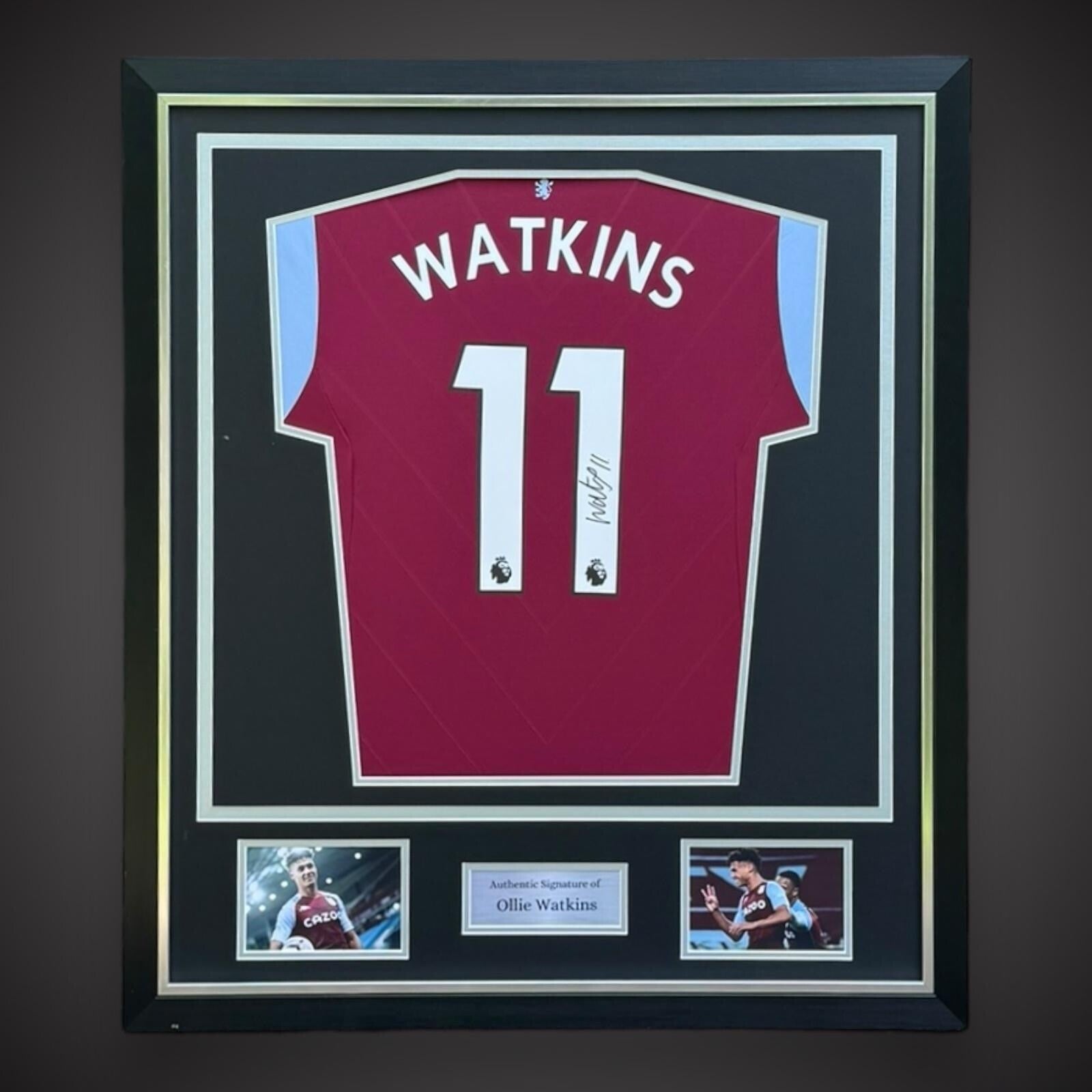 Deluxe Framed Ollie Watkins Aston Villa Hand Signed Football Shirt £360 With COA0