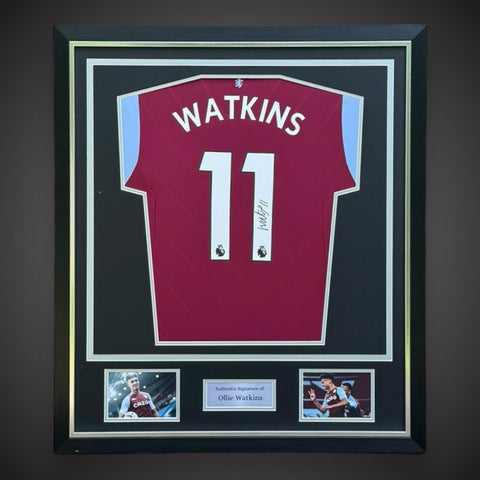 Deluxe Framed Ollie Watkins Aston Villa Hand Signed Football Shirt £360 With COA0