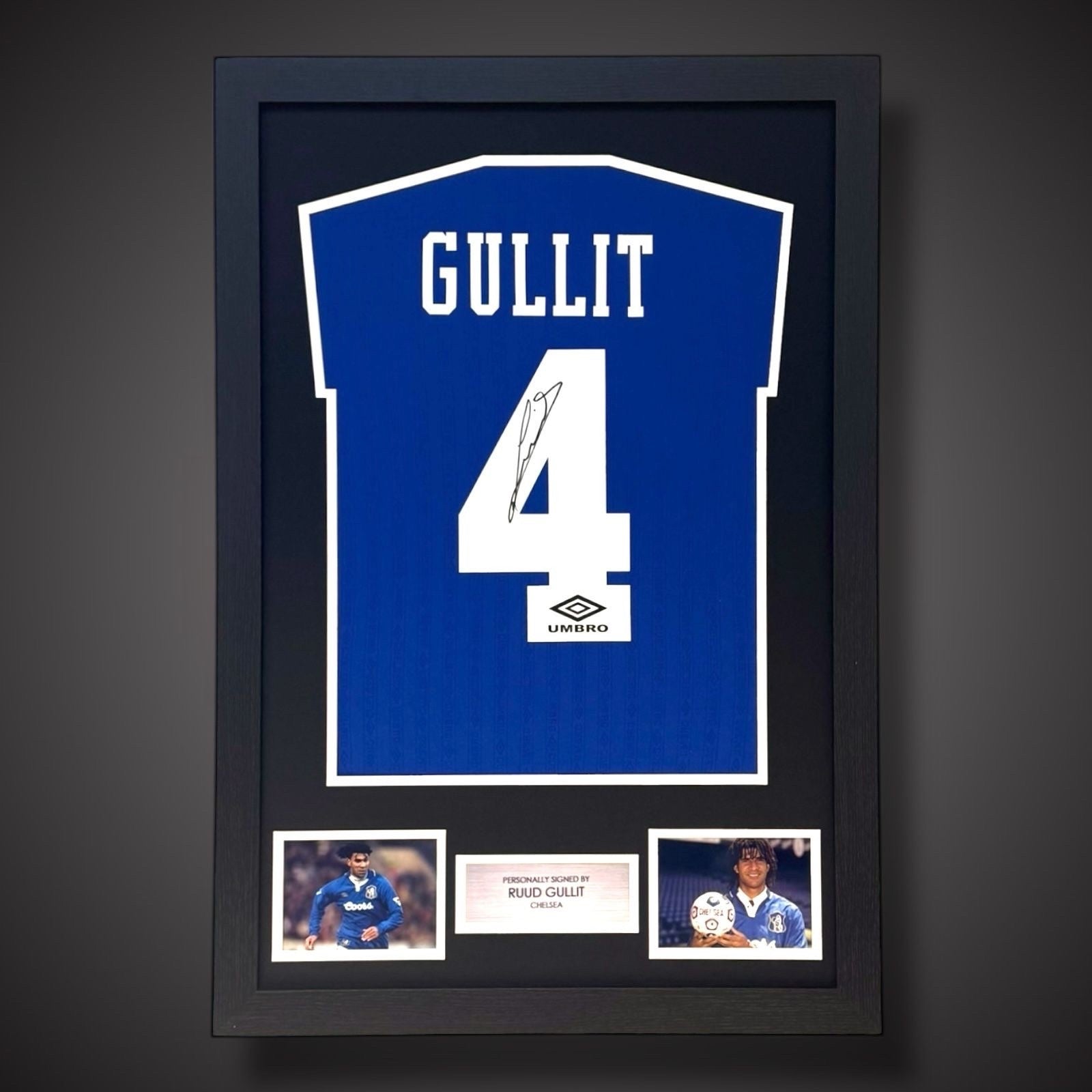 Ruud Gullit Hand Signed & Framed Chelsea Football Shirt With COA £3490