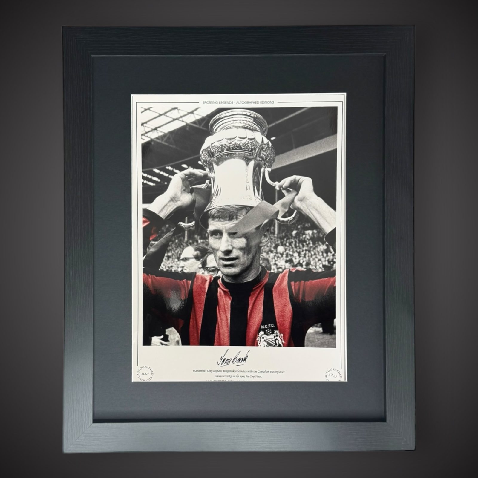 FRAMED Manchester City 1969 FA Cup Winners- Tony Book Signed Photo £450