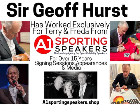 Sir Geoff Hurst signed 4-2 World Cup Willie poster from agent COA  £25 A23