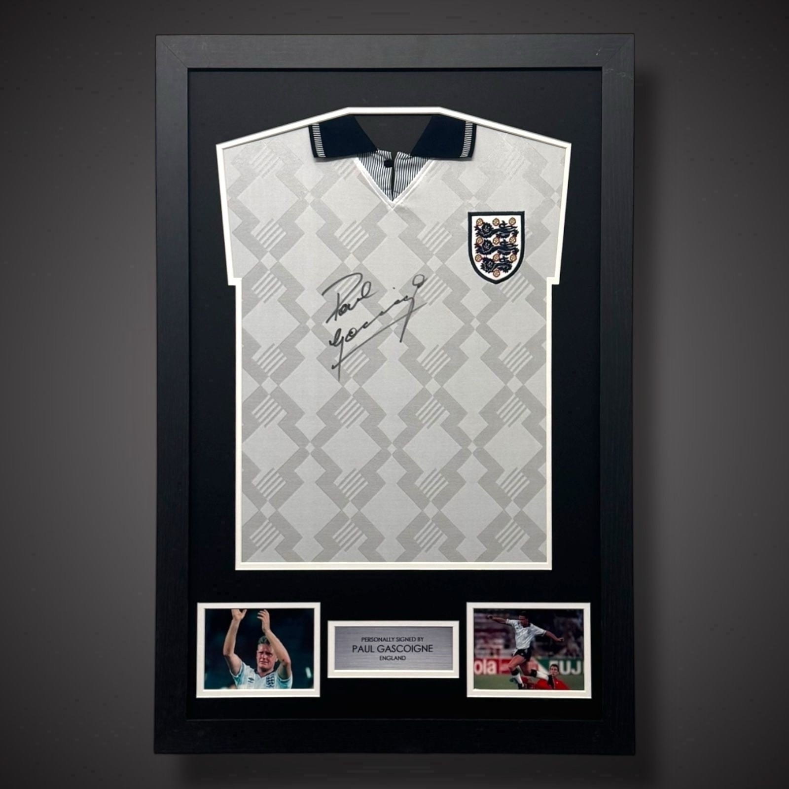 Paul Gascoigne Hand Signed And Framed England Football Shirt With COA £2750