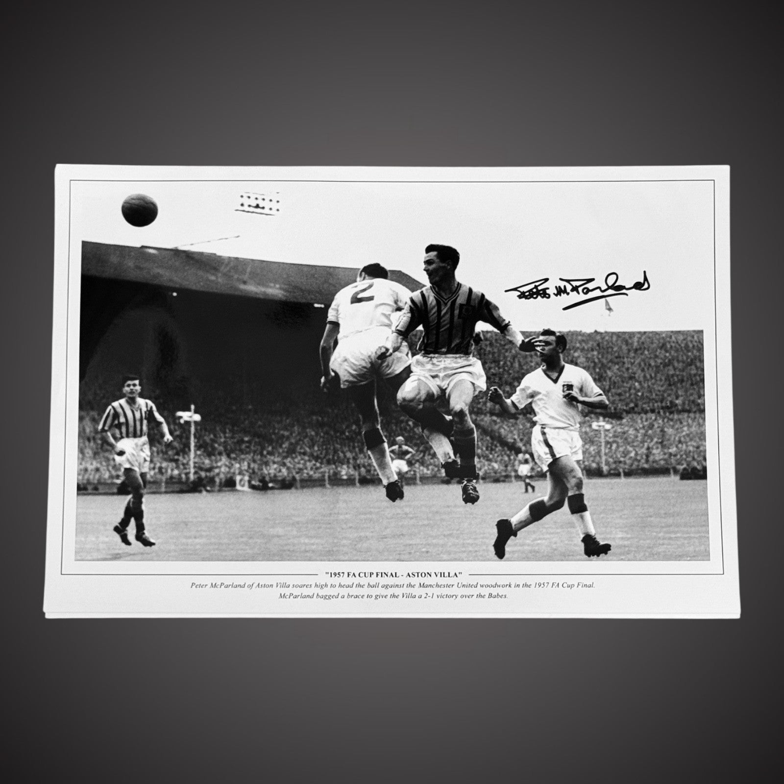 Aston Villa Peter McParland Hand Signed Photo £25 12X180