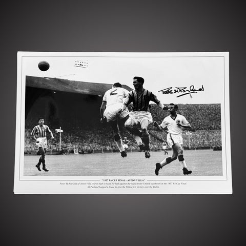Aston Villa Peter McParland Hand Signed Photo £25 12X180