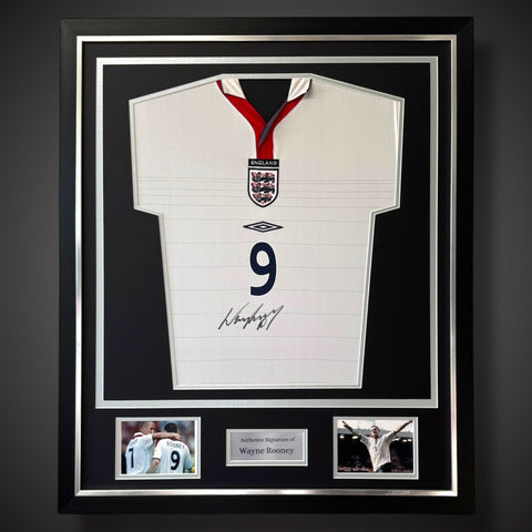 Wayne Rooney Hand Signed Deluxe Framed England Shirt 2003/05  With COA £2250