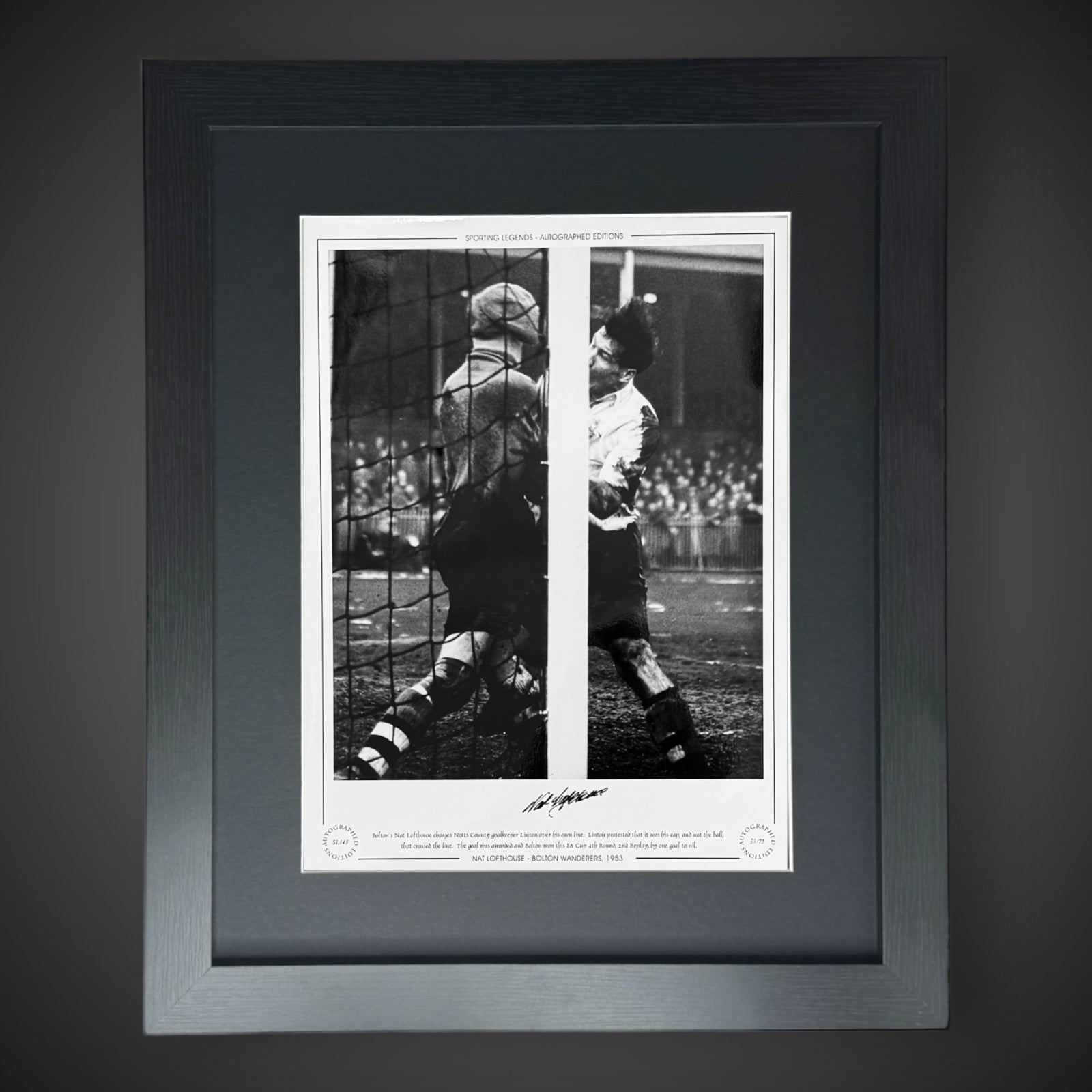 FRAMED Nat Lofthouse Bolton Wanderers 1953 - Hand Signed Photo £450