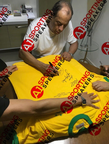 Brazil 1970 Shirt Signed by: PELE, GERSON, JAIRZINHO & CARLOS ALBERTO £10351