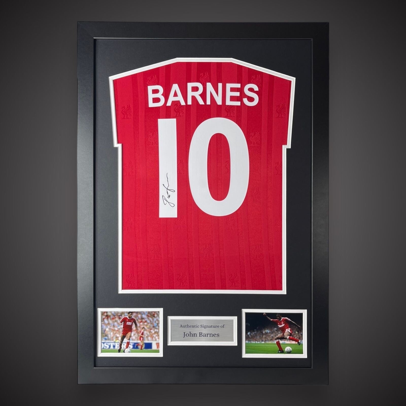 Framed John Barnes Hand Signed Liverpool Number 10 Football Shirt With COA £2590