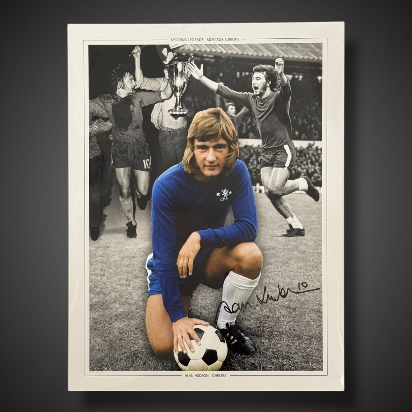 FRAMED Alan Hudson Superb Chelsea Signed Photo- £451