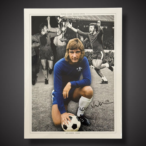 FRAMED Alan Hudson Superb Chelsea Signed Photo- £451