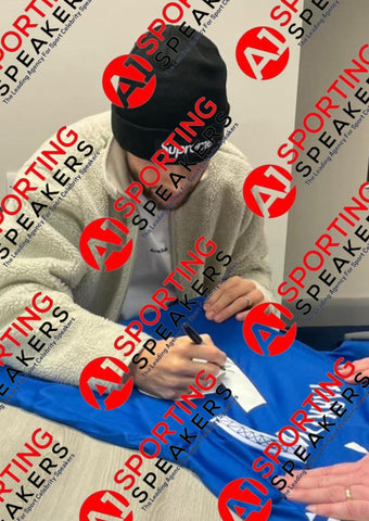 Framed JAMES TARKOWSKI EVERTON FC SIGNED 2023 SHIRT. Private Signing COA £3292