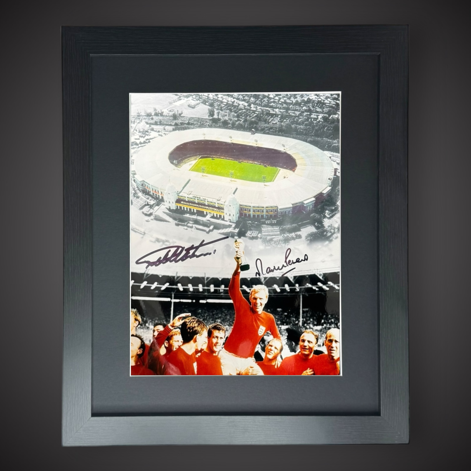 FRAMED Geoff Hurst And Martin Peters Joint Signed England 1966 World Cup Photo0