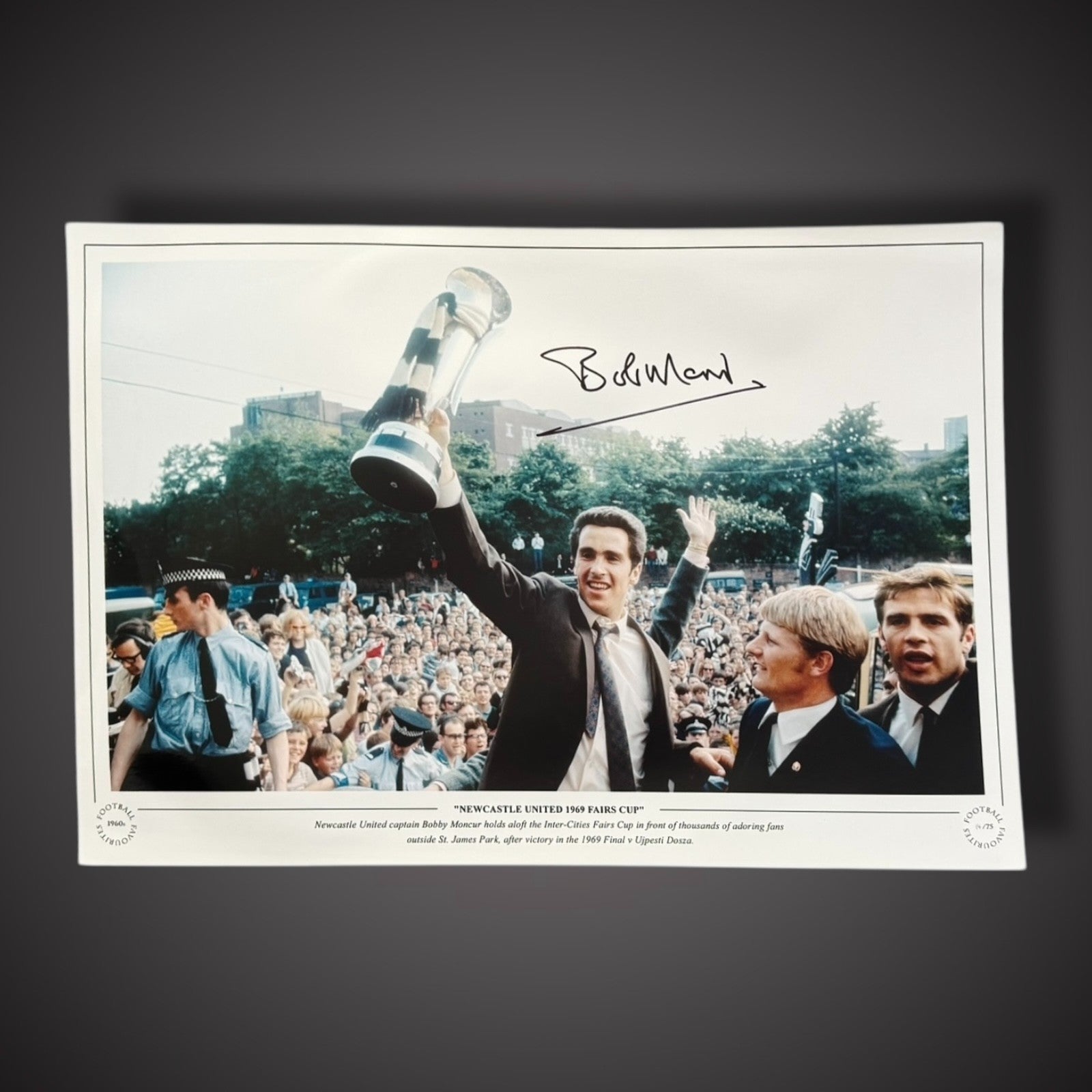 Newcastle United 1969 Fairs Cup Signed Photo By Bobby Moncur £25 12X180