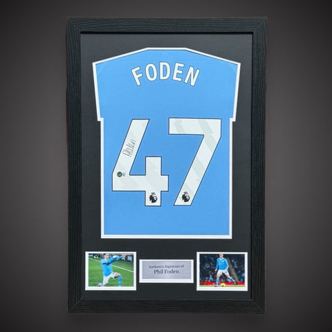 Manchester City Phil Foden Hand Signed Framed 2023/24 Shirt With COA £3450
