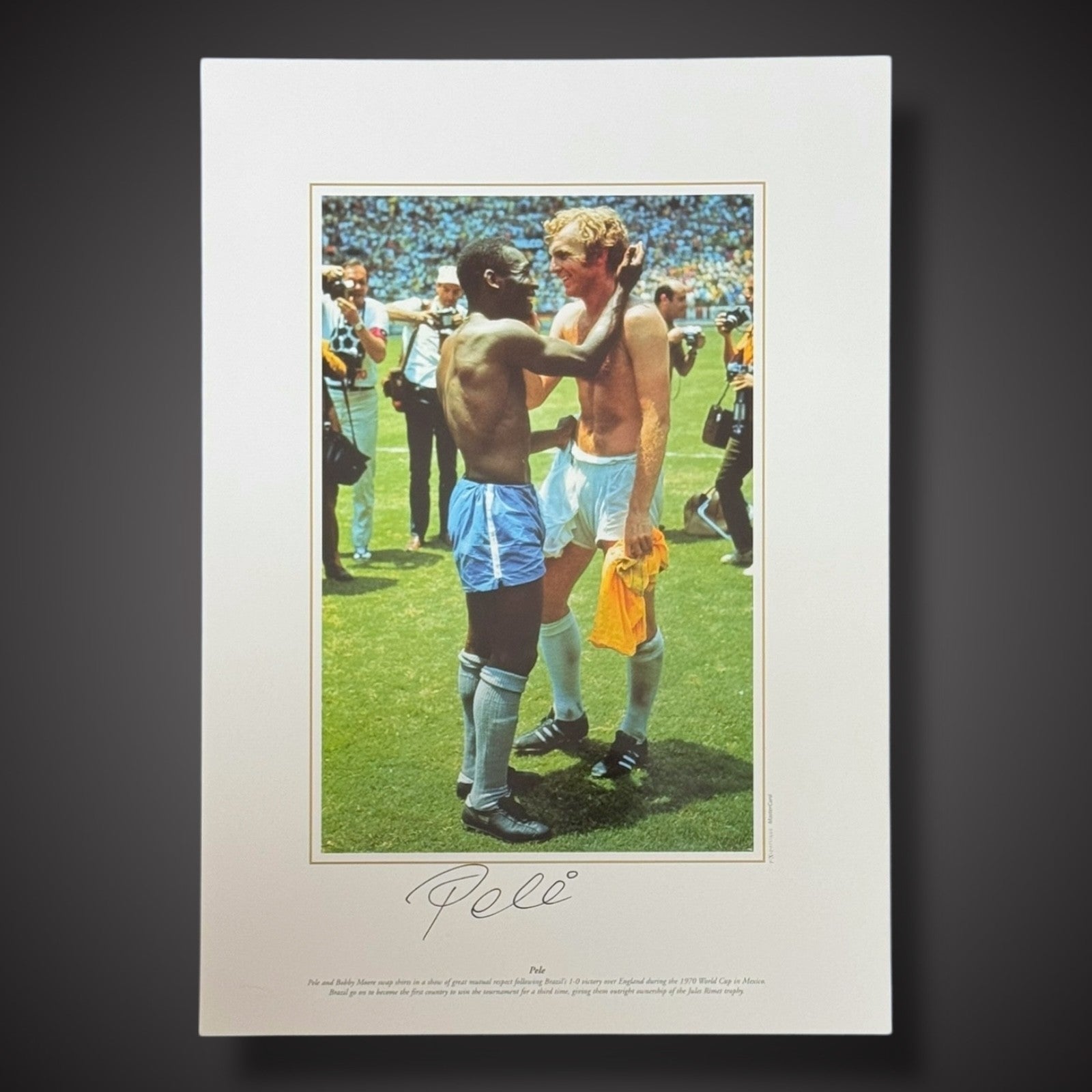 Framed Pele Signed BRAZIL - 1970 WORLD CUP WINNERS Photo £3291