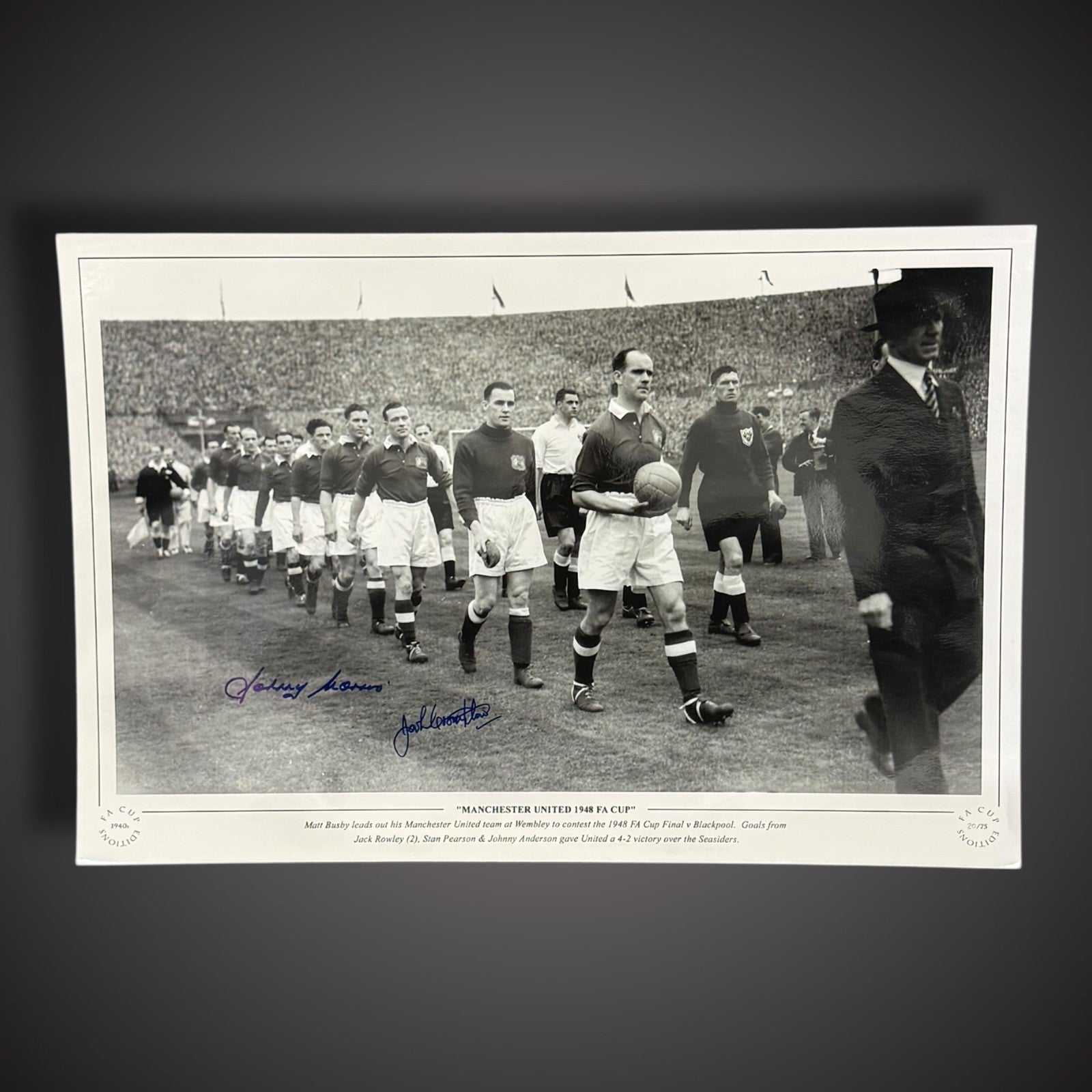 Johnny Morris & Jack Crompton Signed Manchester United Photo: 1948 FA Cup Winner0