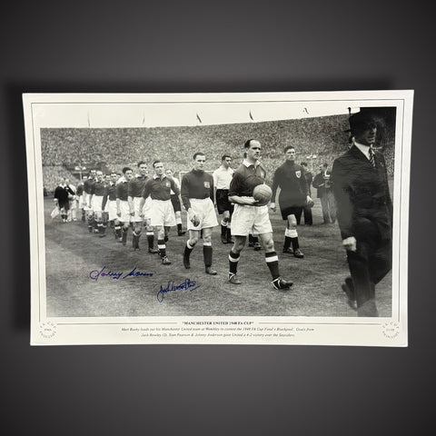 Johnny Morris & Jack Crompton Signed Manchester United Photo: 1948 FA Cup Winner0
