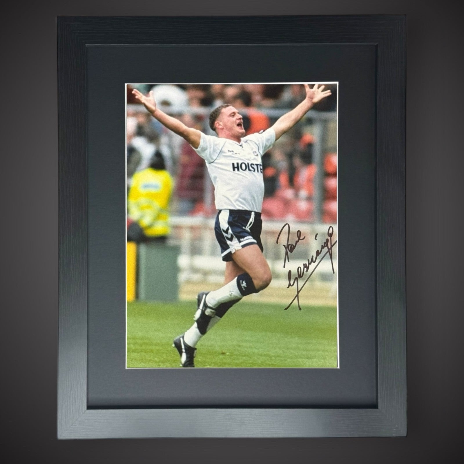 Framed Tottenham Hotspur- Paul Gascoigne Hand Signed Football Photograph £49.990