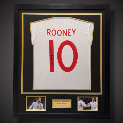 Wayne Rooney Hand Signed Framed England Shirt With COA £290 - World Cup0