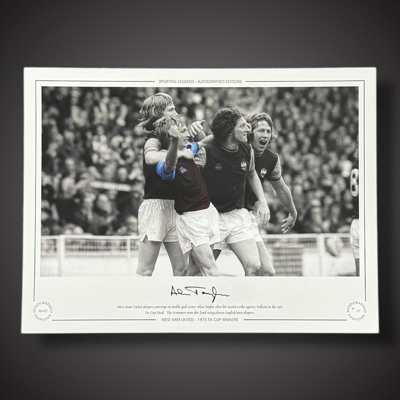 FRAMED West Ham United Alan Taylor FA Cup winner Signed Pic Superb COA £501