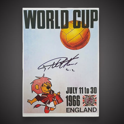 Sir Geoff Hurst signed 4-2 World Cup Willie poster from agent COA  £25 A20