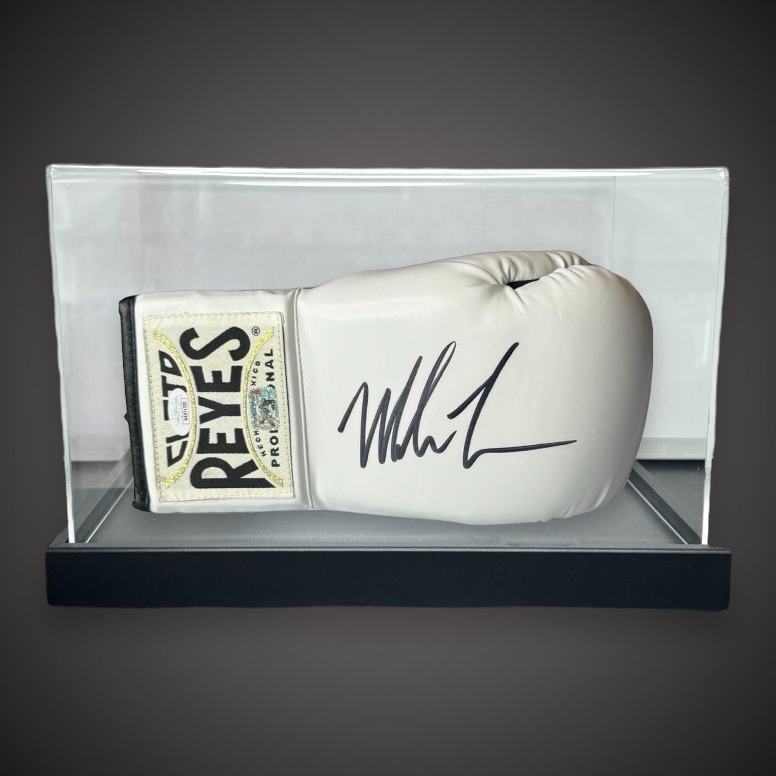 Mike Tyson Hand Signed Reyes Boxing Glove With COA £350 With Acrylic Case- White0