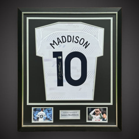 Deluxe  Framed James Maddison Signed Tottenham Hotspur  Shirt £399 With COA0