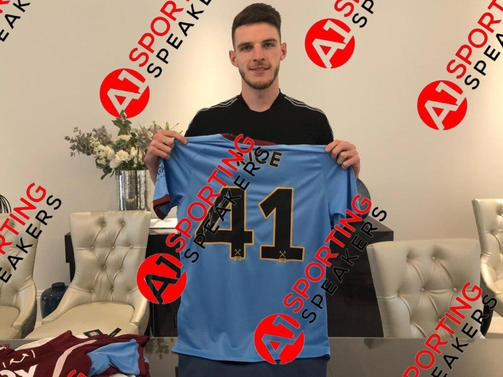 Declan Rice Hand Signed West Ham Football Shirt Only 1 Available £199 With COA2