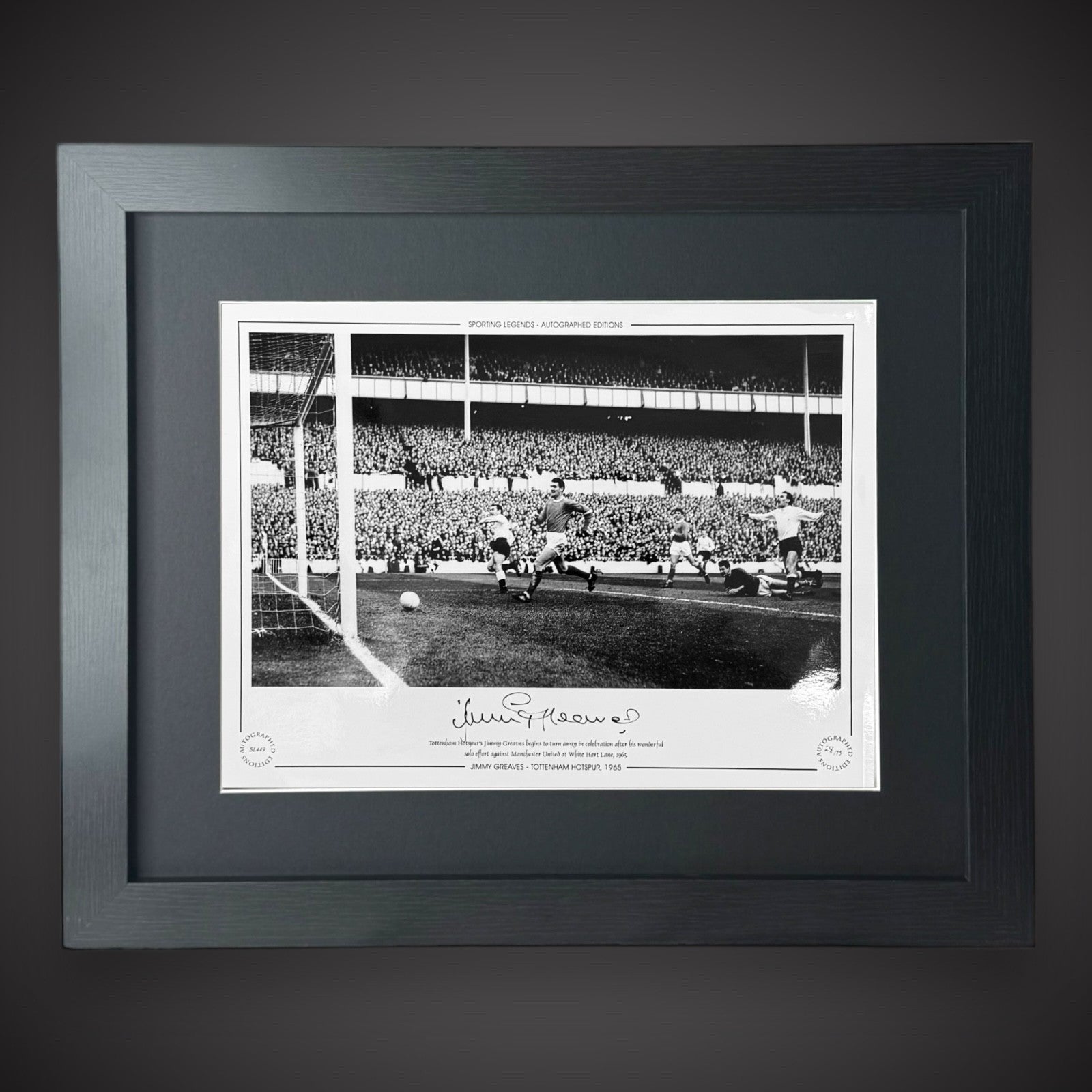 FRAMED Jimmy Greaves Signed Photo Spurs Legend £450