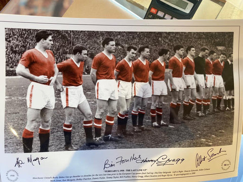 Man United Busby Babes 1958 Line Up Signed Gregg, Scanlon, Foulkes, ￼Morgan £650