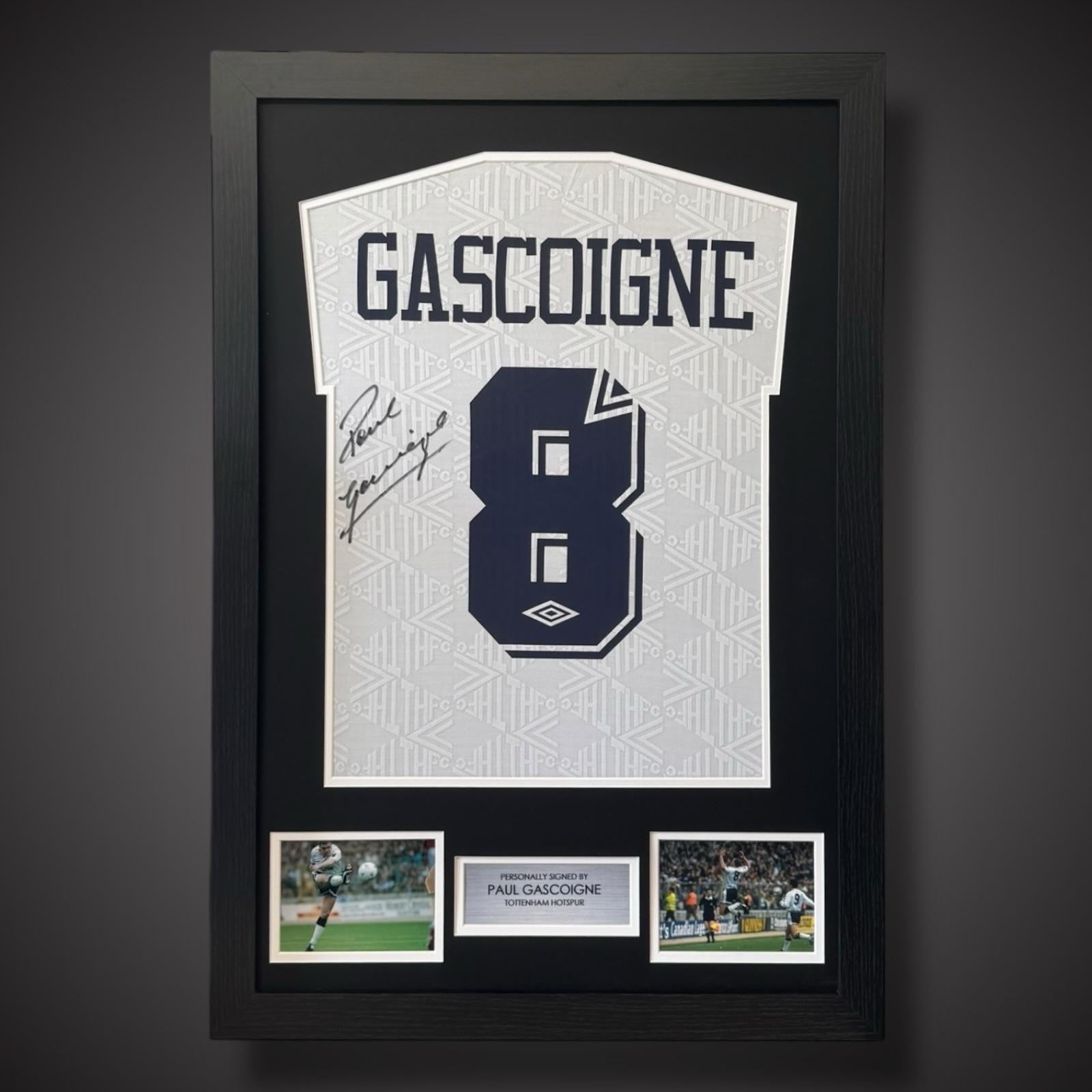 Paul Gascoigne Hand Signed And Framed Tottenham Hotspur Football Shirt £1990