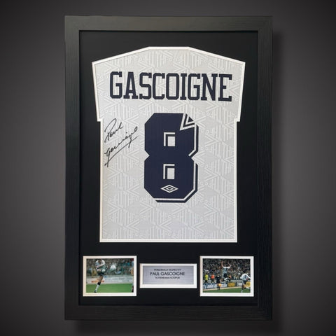 Paul Gascoigne Hand Signed And Framed Tottenham Hotspur Football Shirt £1990
