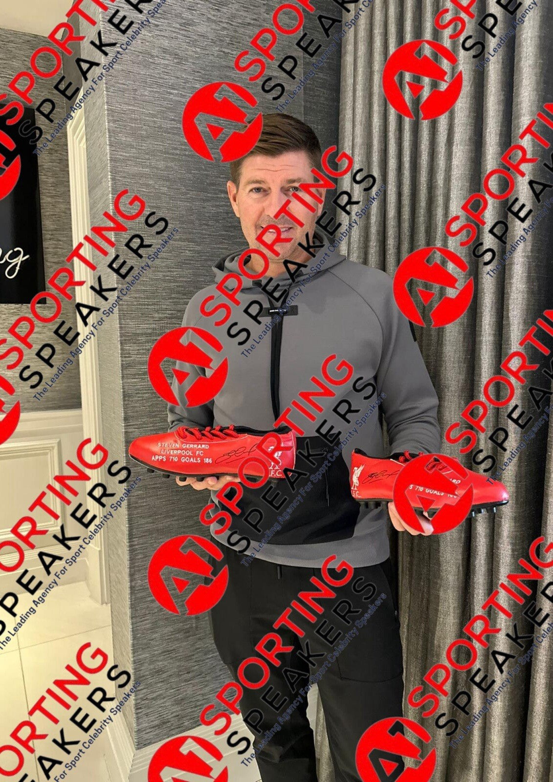 STEVEN GERRARD Signed Liverpool Career Stats Boot COA £1251