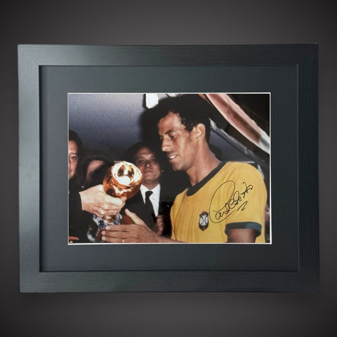 Framed Brazil Legendary Captain The Late Carlos Alberto Signed Photo COA £99.990