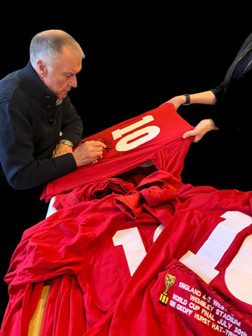 Sir Geoff Hurst Framed ENGLAND 1966 World Cup Winners Hand Signed Shirt COA £4996