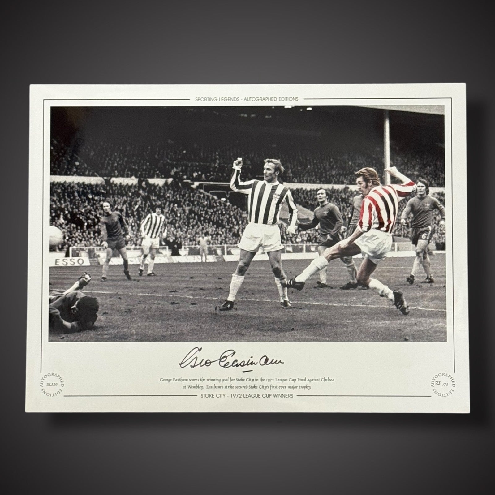 FRAMED Stoke City 1972 League Cup Signed George Eastham Photo £45 16X121