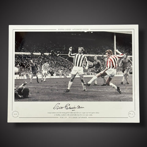 FRAMED Stoke City 1972 League Cup Signed George Eastham Photo £45 16X121