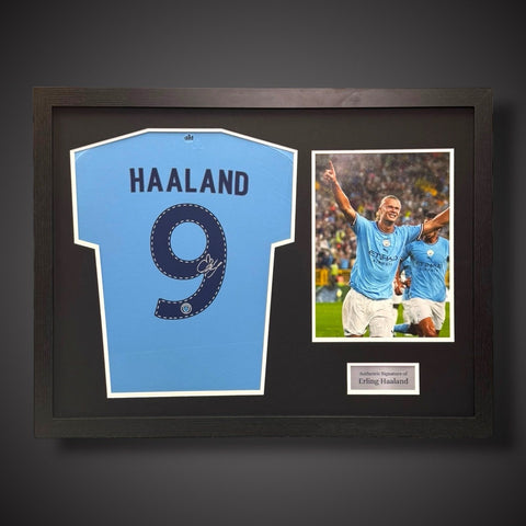 Erling Haaland Hand Signed And Framed Manchester City Shirt With Coa £3990
