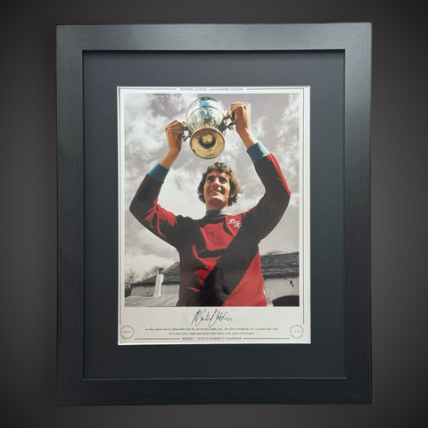 Framed Burnley Martin Dobson Hand Signed Photo-0