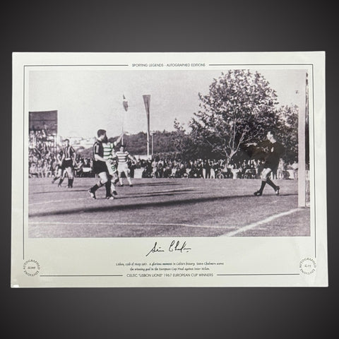 Framed Stevie Chalmers Signed Celtic Photo Lisbon Lions 1967 European Cup 16X201