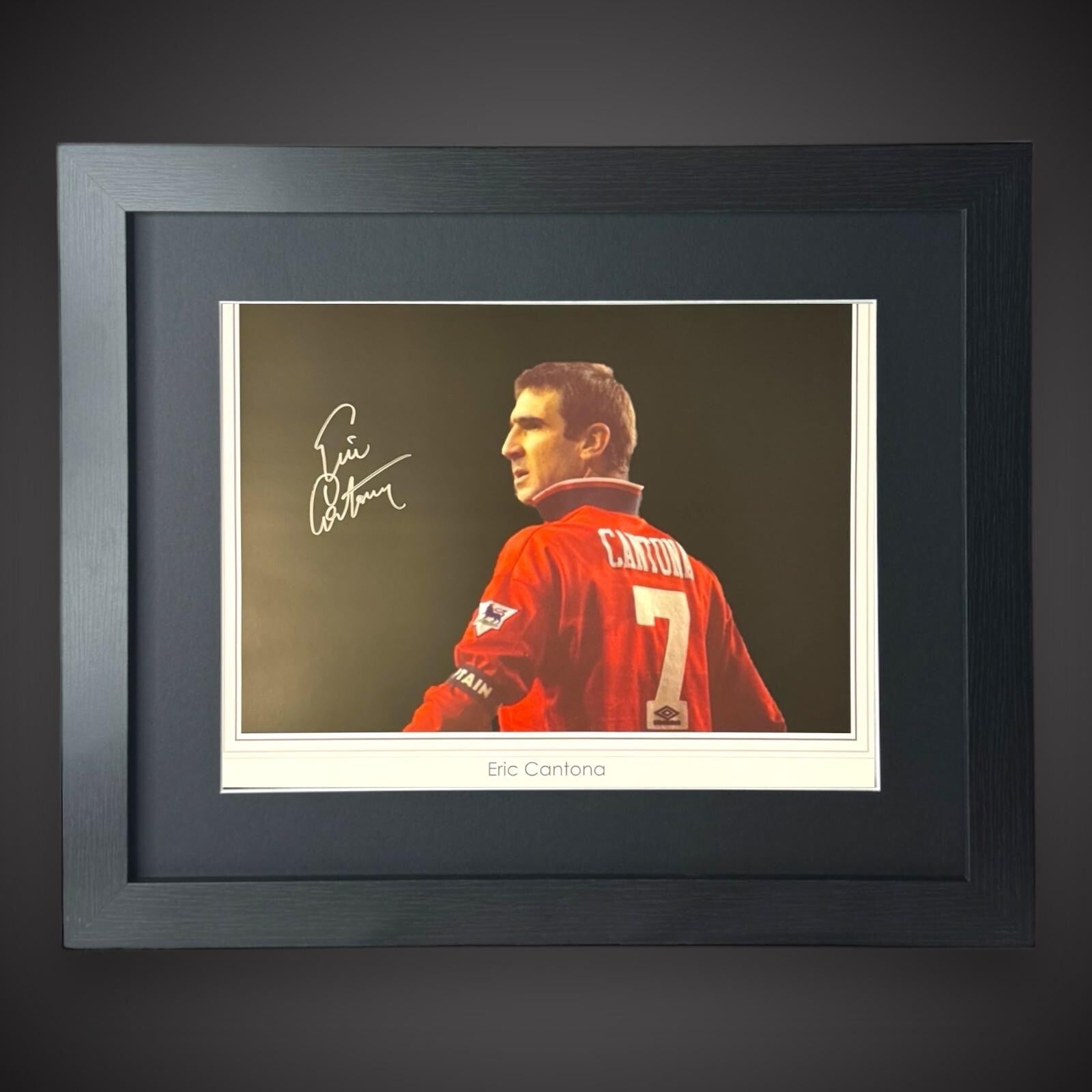 Manchester United - Eric ‘The King’ Cantona Signed  20x24 Framed Photo £2250