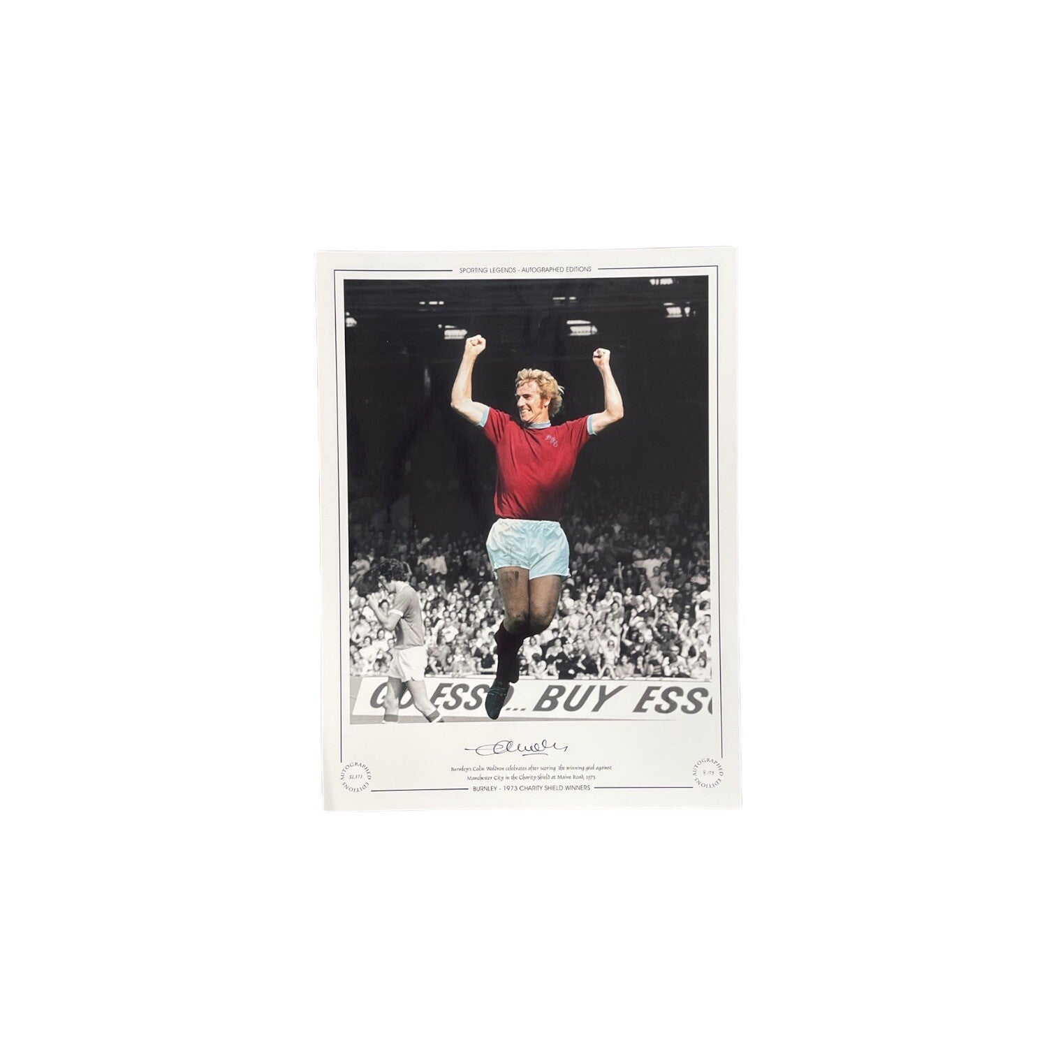 Colin Waldron Signed Burnley 1973 Photo £250