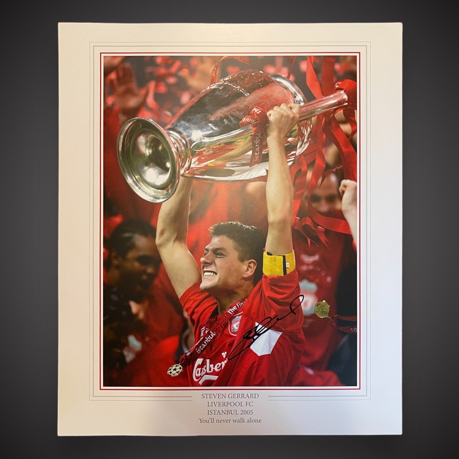 Steven Gerrard Giant 24x20 Signed  Liverpool Pic  2005 Champions League Win  £990