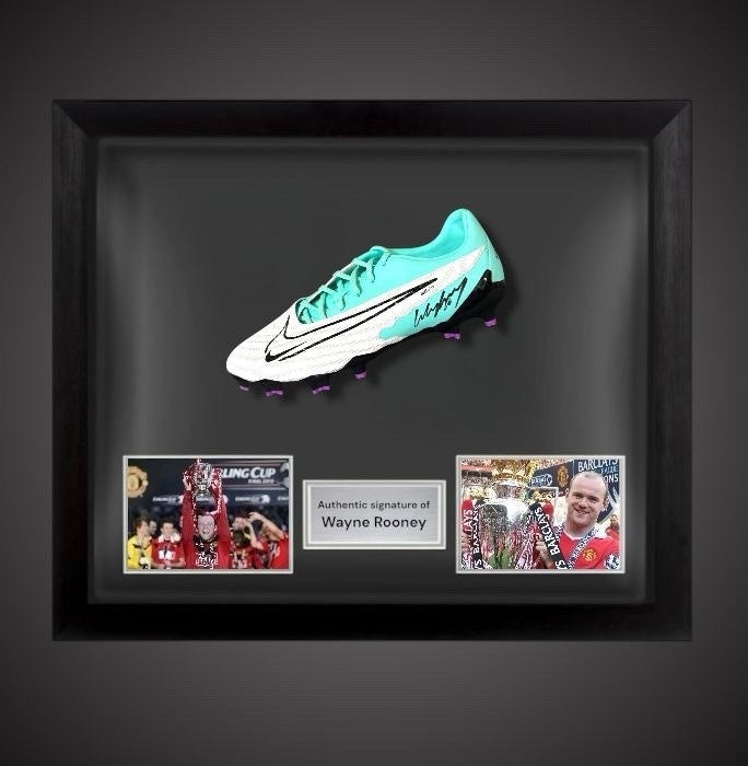 Wayne Rooney Signed Football Boot - Manchester United  In A Dome Frame £2590