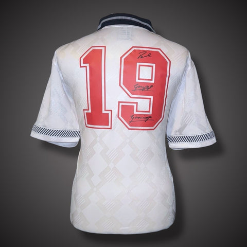 Framed Paul Gascoigne Hand Signed  England Football Shirt  £349 World Cup1