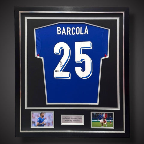 Bradley Barcola Hand Signed Deluxe Framed France Home Shirt With COA £4490