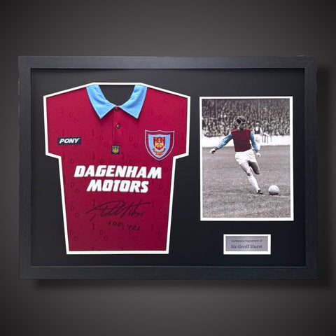 PanoFramed Sir Geoff Hurst Hand Signed West Ham  Shirt Limited Availability £2990