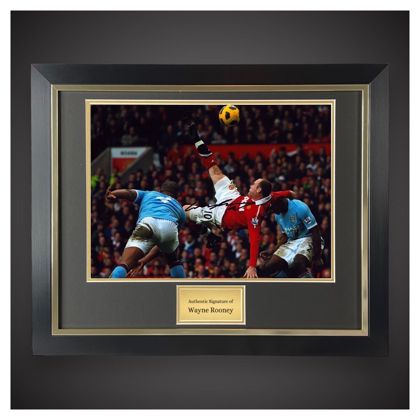 Framed Manchester United Wayne Rooney Over Head Kick Photo Hand Signed £104.990