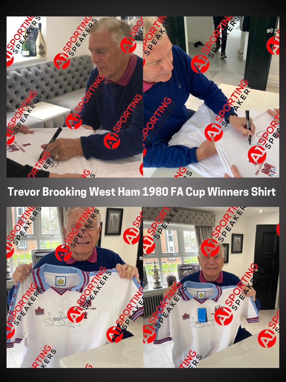 Framed Trevor Brooking West Ham 1980 FA Cup Winners Shirt With COA £2491